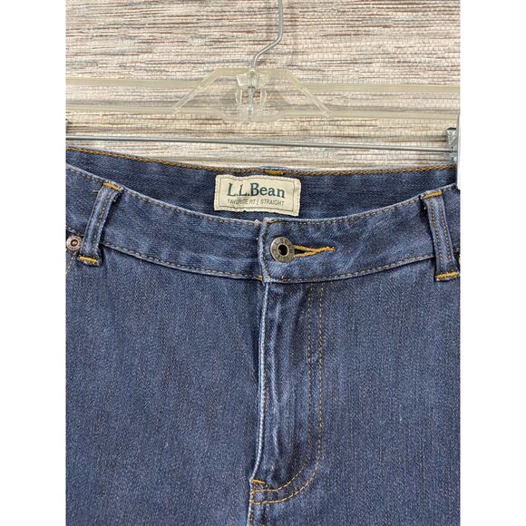 L.L.Bean Vintage Womens Favorite Fit Straight Leg Denim Jeans 12P Petite Blue Co - Picture 5 of 7